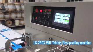 CE 認定 LC-250X ミルクタブレットおよびチューインガム用ダウンペーパー水平包装機 (背面-